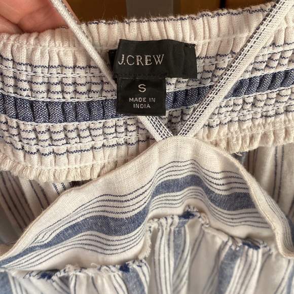 J. Crew Chambray Cover Up Tiered Dress in Blue Striped Chambray size S - Picture 8 of 8